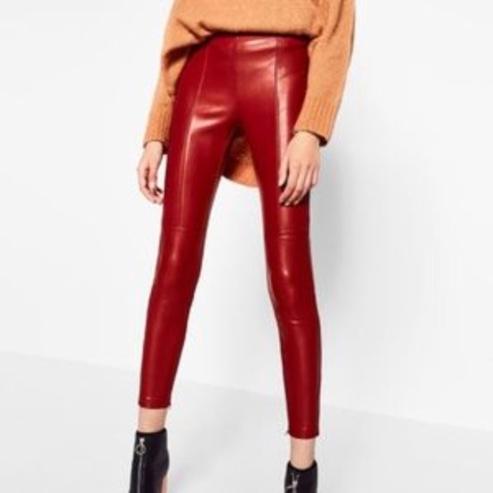 Zara leather leggings